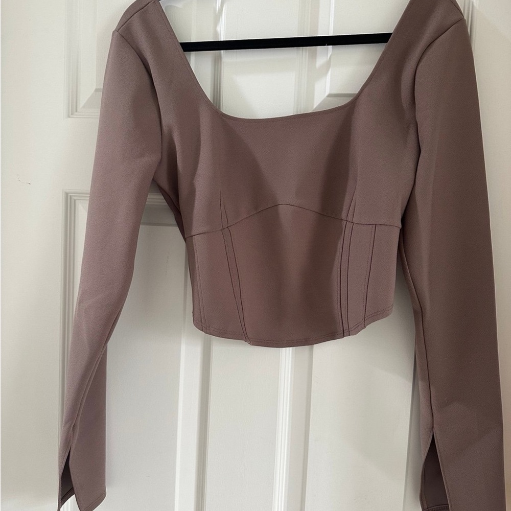 Abercrombie & Fitch Brown Tan Fitted Bustier Bodysuit